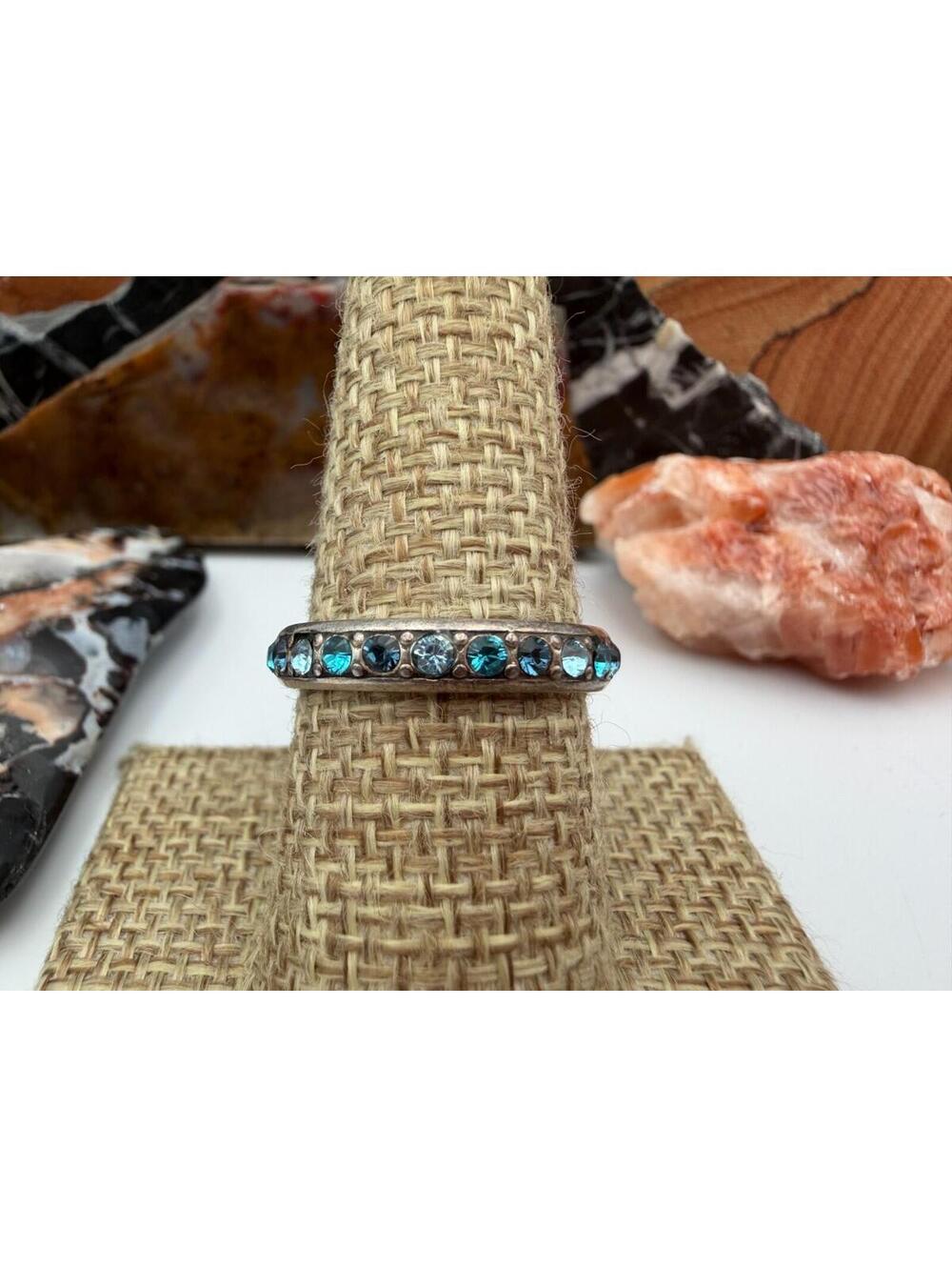 Blue Gemstones Sterling Silver Band Ring